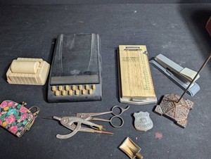 Vintage Office Accessory Mixed Lot Rolodex, Bostitch Stapler & Coin Purse