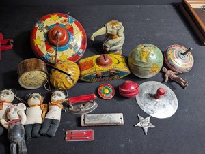 Vintage Tin Toy & Novelty Mixed Lot Magnus Harmonica