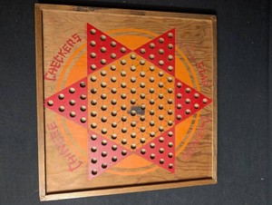 Original Checkers Wooden Peg Board Game