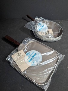 Vintage West Bend SilverStone Griddle & Open Skillet Set