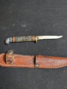 Vintage Western Hunting Knife With Sheath