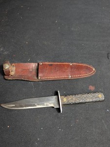 Vintage West-Cut Hunting Knife With Sheath