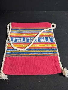 Woven Textile Drawstring Bag