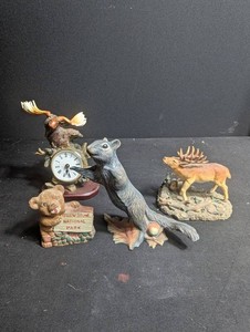 Vintage Yellowstone National Park Wildlife Figurines & Clock Mixed Lot