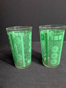 Vintage Atomic Green Tumblers (Set of 2)