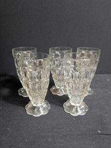 Clear Pressed Glass Goblets (Lot of 5)