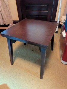 Wood Square Lazy Susan Side Table
