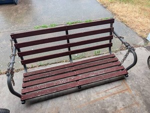 Wood and Metal Porch Swing Bench