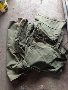 Military Style Olive Drab Canvas Covers (Lot of 3)