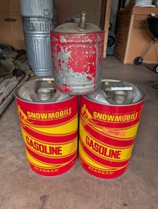 Vintage Stancan Snowmobile Gasoline Mixing Cans (Lot of 3)