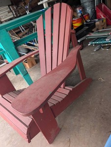 Red Painted Adirondack Chair
