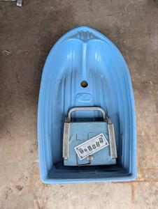 Blue Plastic Sled With Seat