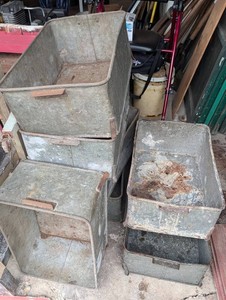 Galvanized Metal Nesting Storage Bins (Lot of 7)