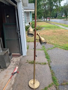 Brass Two-Light Floor Lamp, Missing 3rd Light