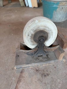 Vintage Hand-Cranked Grinding Wheel
