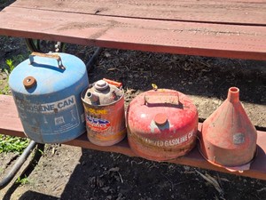 Galvanized Fuel Cans and Funnel