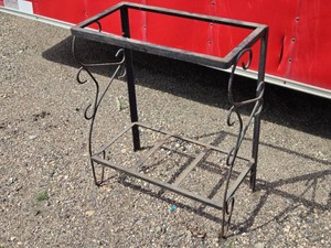 Metal Plant Stand or Aquarium Stand with Decorative Scroll Design
