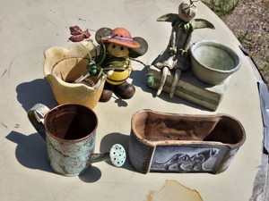 Ceramic and Clay Planters and Figurines Lot