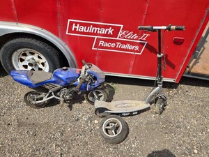 Pocketbike (missing recoil and spark plug) and Razor Electric Scooter (no charger)