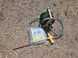 Greenscapes Tree Watering Bag, Hose Reel, and Soil Watering Device