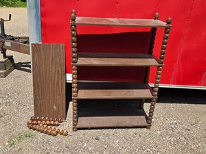 Wooden Shelf with Decorative Column Design