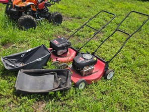 Push Mower Lot including Two Mowers and Grass Bags  - both have compression