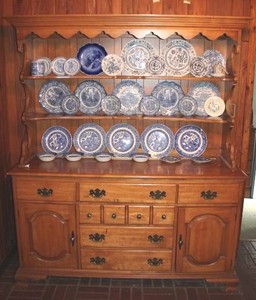 Colonial Maple China Hutch &amp Buffet