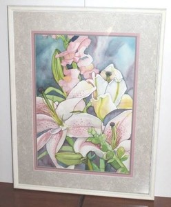 1997 Sandra Geer Floral Watercolor