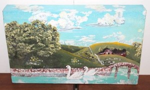 Sandra Geer Swan &amp Farm Landscape Painting