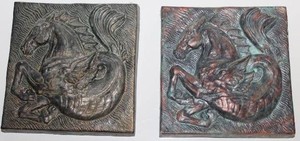 Judy Geer Linney Hippocampus Relief Plaques