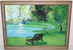 Sandra Geer Living Waters &amp Bench Landscape