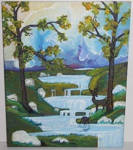 Sandra Geer Waterfall Landscape Painting