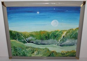 Sandra Geer Moon &amp Mist Landscape Painting
