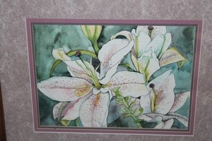 Sandra Geer Lilies Watercolor Painting