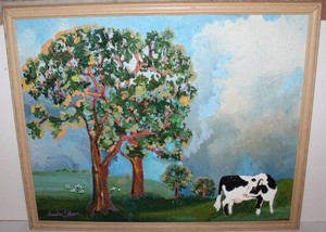 Sandra Geer Dairy Cows in the Valley Painting