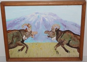 Sandra Geer Bighorn Sheep Painting