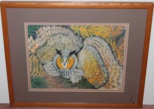 Sandra Geer Owl Pastel Drawing