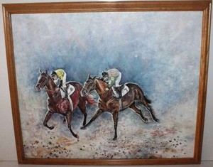 Sandra Geer Horse Racing Painting