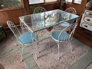Mid-Century Metal Patio Dining Set
