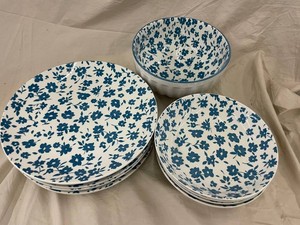 Blue Floral Dinnerware Mixed Lot