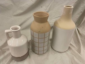 Ceramic Vase Trio Mixed Lot