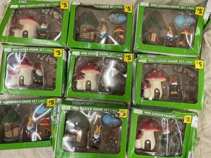 True Living Outdoors Mini Garden Gnome Sets (Lot of 9)