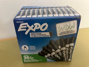 Expo Black Chisel Dry Erase Markers