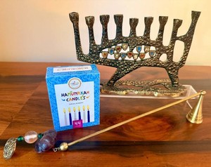 Candle Holder Hanukkah Menorah With Candles