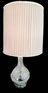 Crystal Table Lamp With Pleated Shade
