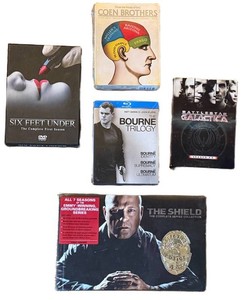DVD TV Series & Movie Collection the Shield Six Feet Under Bourne Battlestar Galactica (Lot of 5)