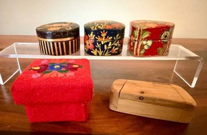 Painted Wooden Trinket Boxes (Lot of 5)
