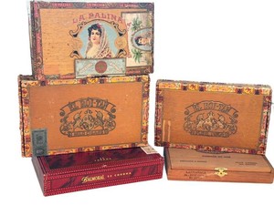Cigar Boxes La Palina, El Roi-Tan & Balmoral (Lot of 5)