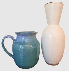 Ceramic Vase & Pitcher Mixed Lot (Lot of 2)