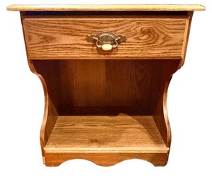 Nightstand Oak End Table With Drawer & Shelf